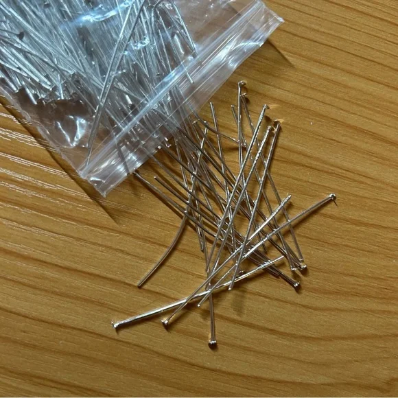 Flat head Pin for Jewelry Making - Silver - Picture 7 of 8